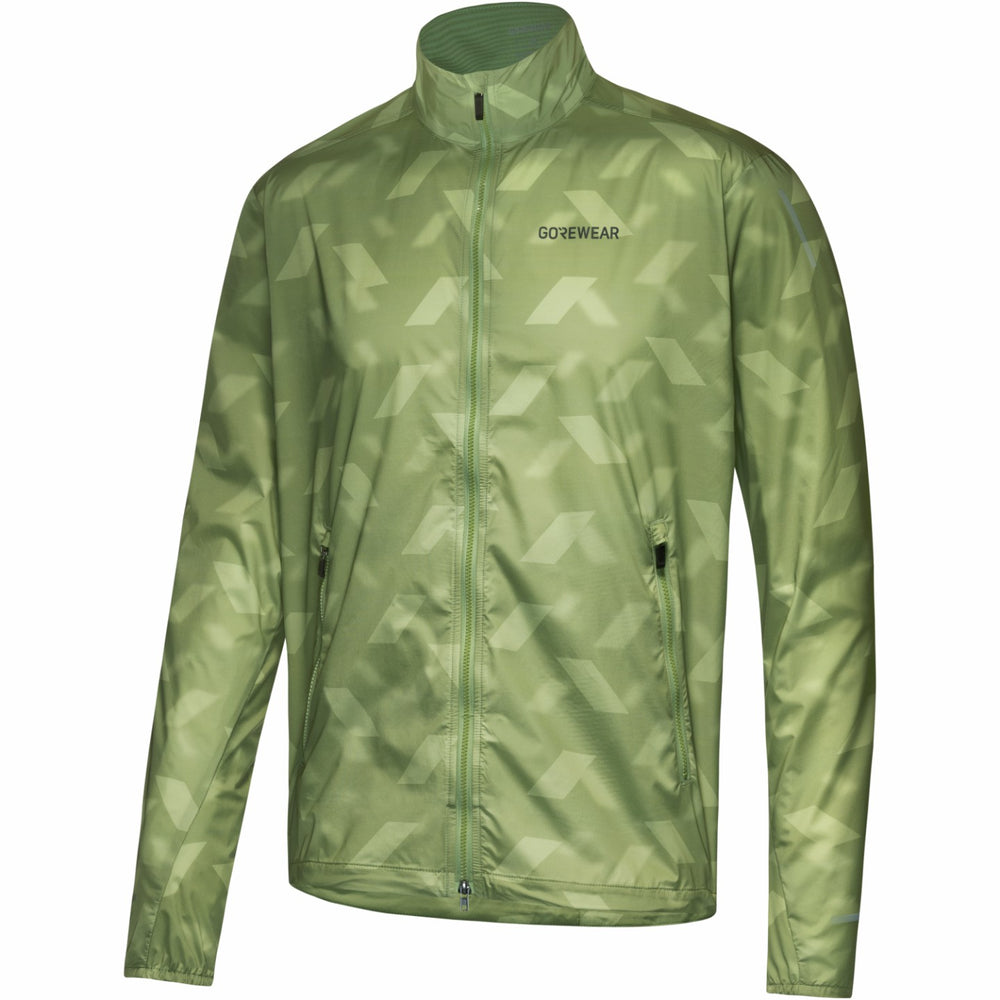 Mens CONCURVE 3D Graphic Windbreaker - Engine Green