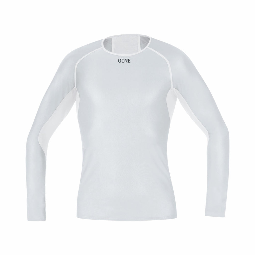 Mens M WINDSTOPPER® Base Layer Long Sleeve Shirt - Light Grey/White