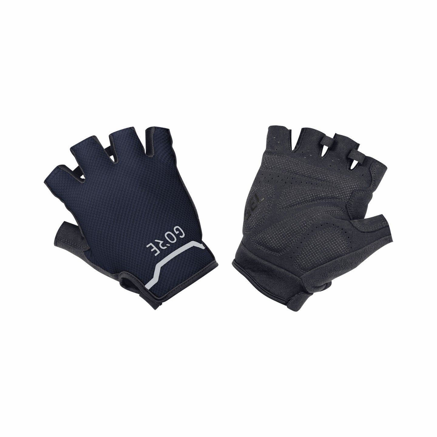 Mens C5 Short Finger Gloves - Black/Orbit Blue