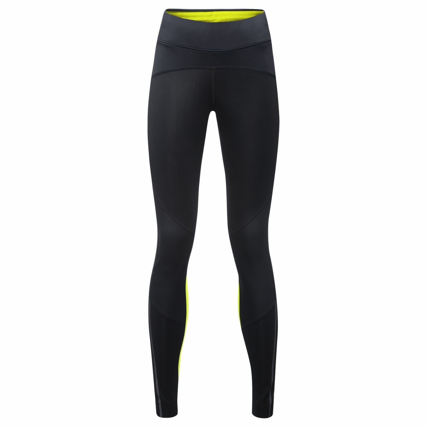 Womens R5 WINDSTOPPER® Tights - Black/Neon Yellow