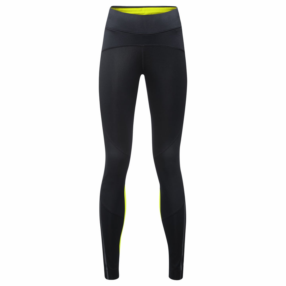Womens R5 WINDSTOPPER® Tights - Black/Neon Yellow