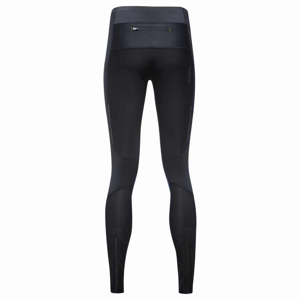 Womens R5 WINDSTOPPER® Tights - Black/Neon Yellow
