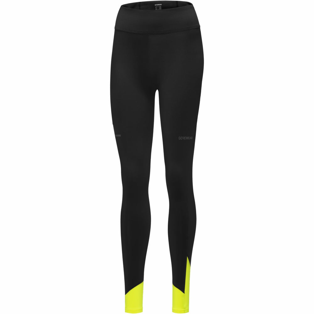 Womens CONCURVE Thermo Tights - Black/Neon Yellow