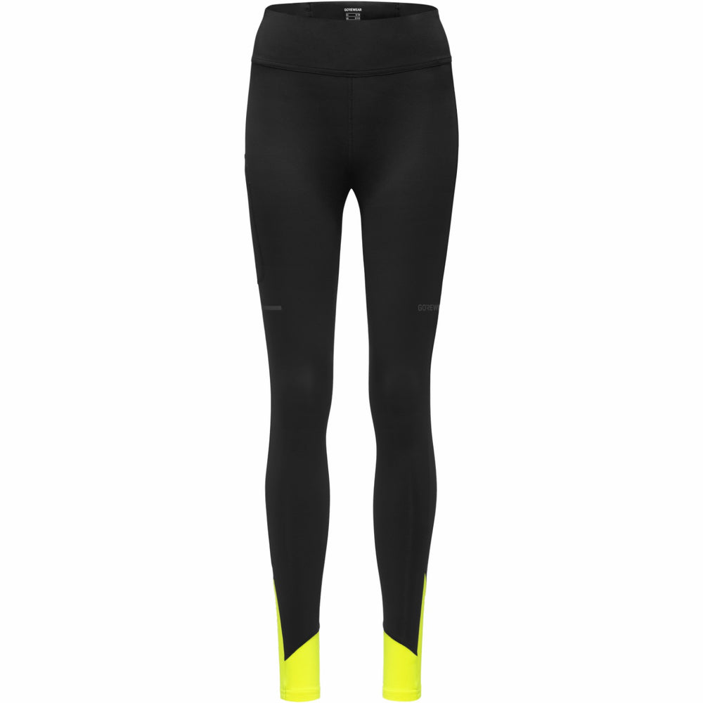Womens CONCURVE Thermo Tights - Black/Neon Yellow
