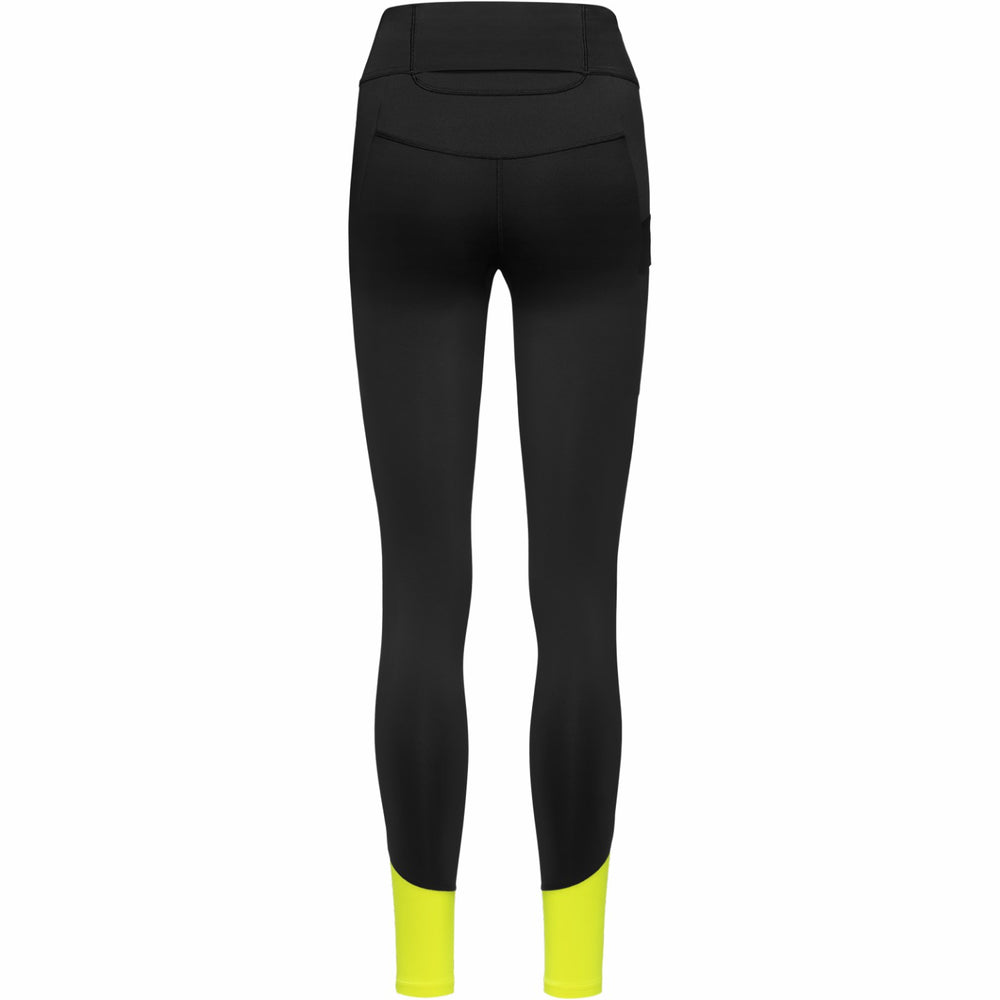 Womens CONCURVE Thermo Tights - Black/Neon Yellow