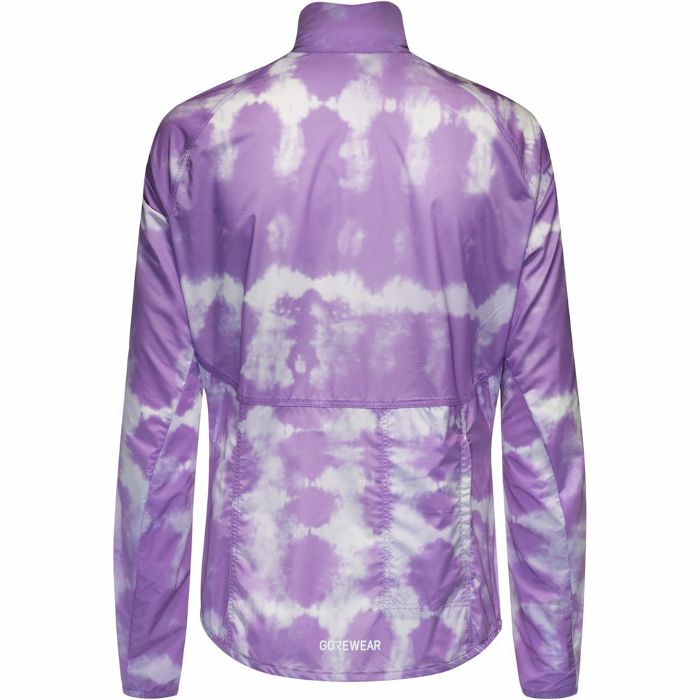 Womens SPINSHIFT Shibori Windbreaker - Scrub Purple/White